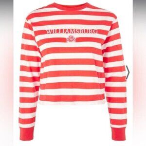 TOPSHOP 'Williamsburg' Embroidered T-Shirt by Tee & Cake Red and White Stripe
